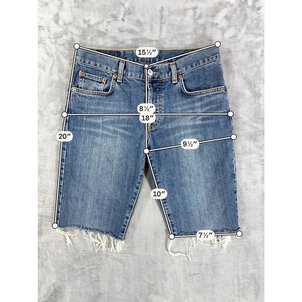 Vintage Lucky Brand Denim Shorts Women's Size‎ 4 / 27 Blue Bermuda Jean Shorts